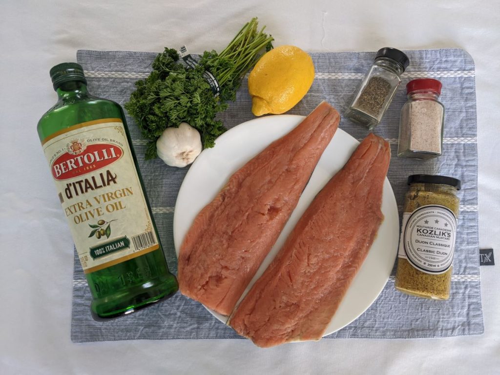 Ingredients for garlic Dijon