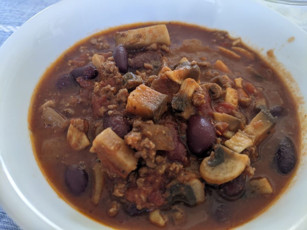 chili in a bowl