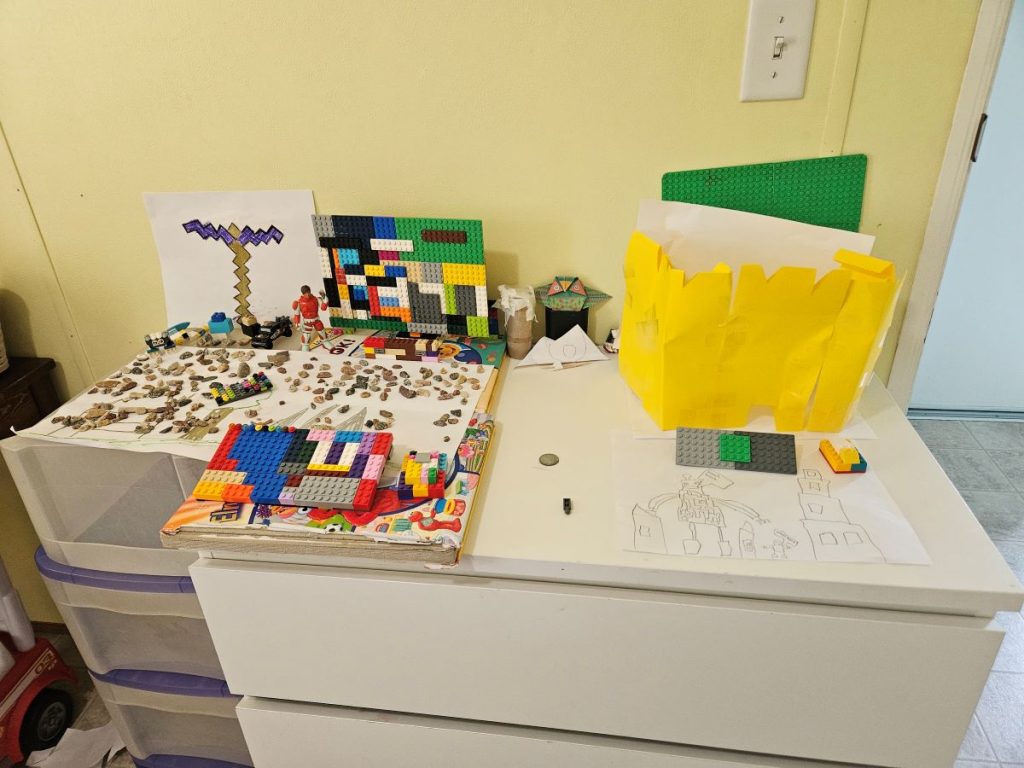 kids messy creative art area